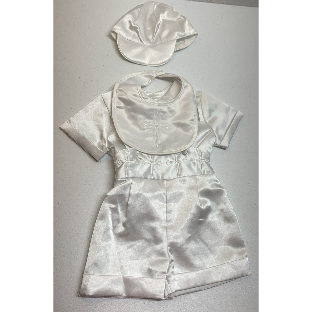 Christening Outfit Baby Boy 9-12 Months 4 Piece Set - White